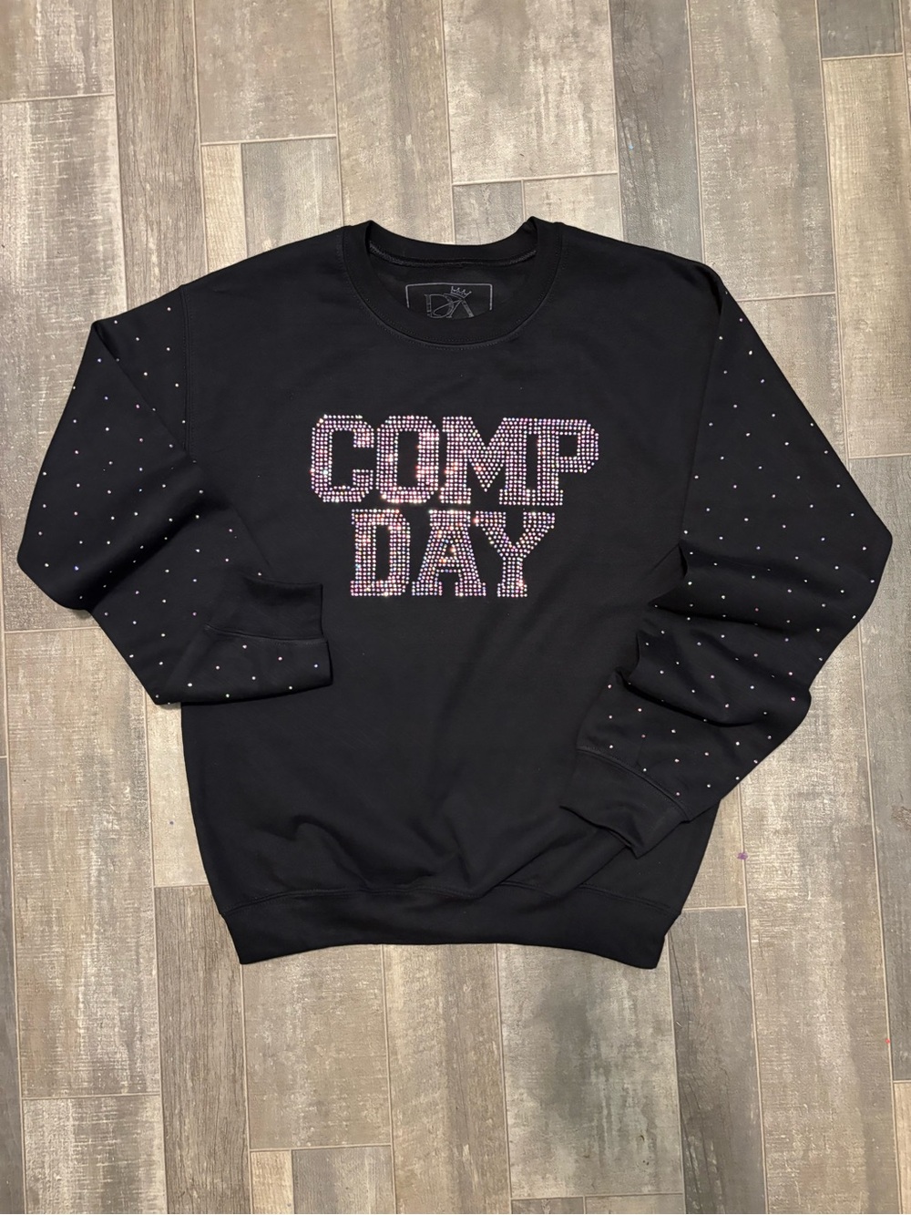 Gildan Black Crewneck Sweatshirt with Pink Stud Detailing